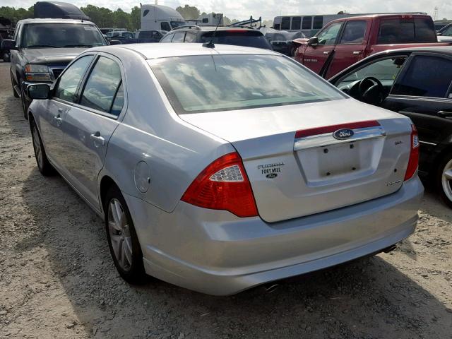 3FAHP0JG2BR103925 - 2011 FORD FUSION SEL SILVER photo 3