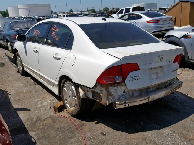 JHMFA36256S021617 - 2006 HONDA CIVIC HYBR WHITE photo 3