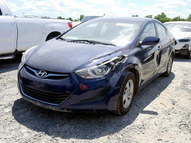 5NPDH4AE4EH475706 - 2014 HYUNDAI ELANTRA SE BLUE photo 2