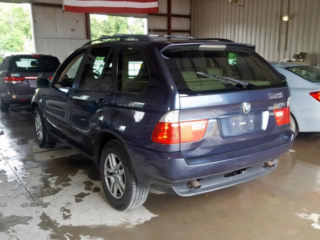 5UXFA13574LU22905 - 2004 BMW X5 3.0I BLUE photo 3