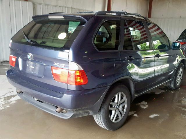 5UXFA13574LU22905 - 2004 BMW X5 3.0I BLUE photo 4