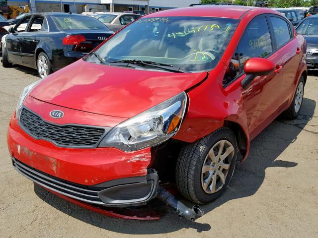 KNADM4A39D6099259 - 2013 KIA RIO LX RED photo 2