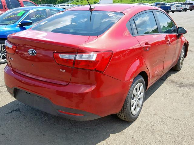 KNADM4A39D6099259 - 2013 KIA RIO LX RED photo 4