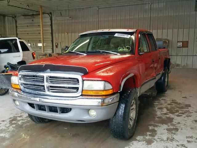 1B7HG2AN61S246318 - 2001 DODGE DAKOTA QUA RED photo 2