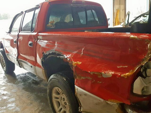 1B7HG2AN61S246318 - 2001 DODGE DAKOTA QUA RED photo 9