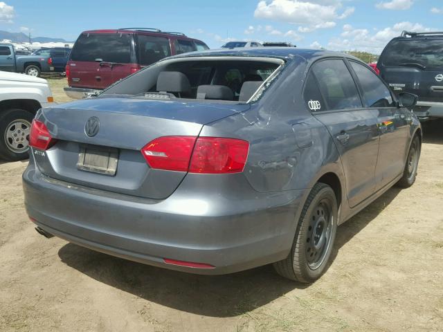 3VW2K7AJ0CM332747 - 2012 VOLKSWAGEN JETTA BASE GRAY photo 4