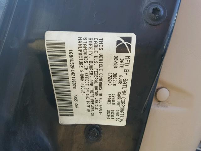 1G8AL52F14Z106978 - 2004 SATURN ION LEVEL BLACK photo 10