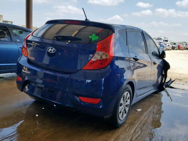 KMHCT5AE0GU266418 - 2016 HYUNDAI ACCENT SE BLUE photo 4