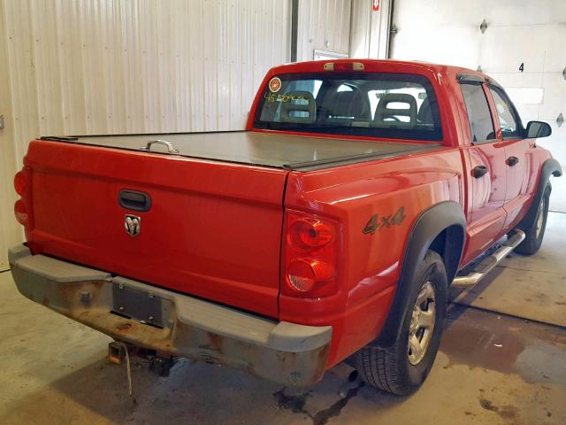 1D7HW28N45S237010 - 2005 DODGE DAKOTA QUA RED photo 4