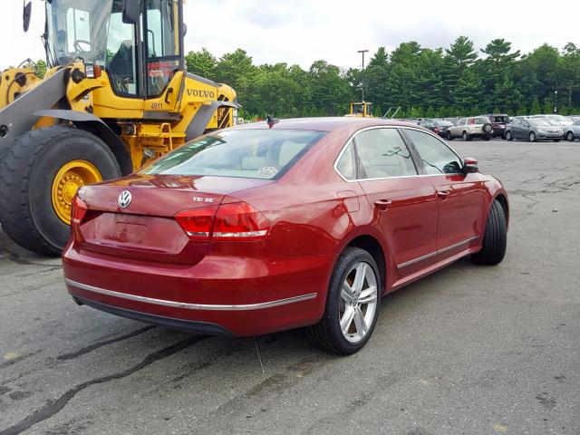 1VWBT7A30FC024479 - 2015 VOLKSWAGEN PASSAT SE RED photo 4