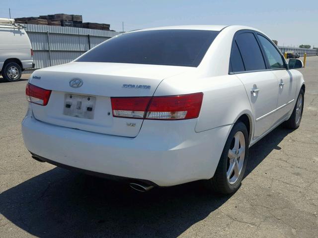 5NPEU46F96H094159 - 2006 HYUNDAI SONATA GLS WHITE photo 4