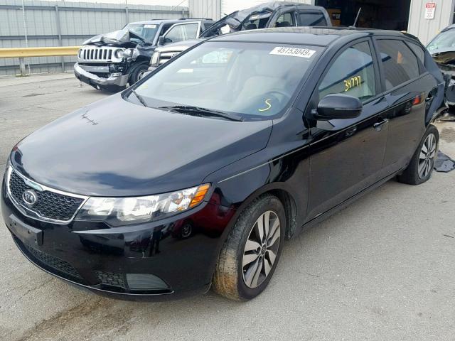 KNAFU5A24D5673701 - 2013 KIA FORTE EX BLACK photo 2