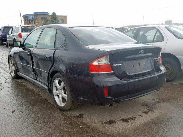 4S3BL616897223963 - 2009 SUBARU LEGACY 2.5 BLACK photo 3