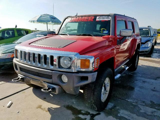 5GTDN136268175362 - 2006 HUMMER H3 RED photo 2