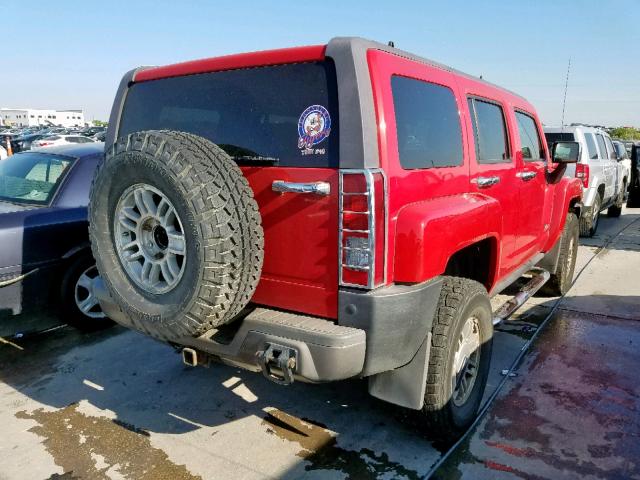 5GTDN136268175362 - 2006 HUMMER H3 RED photo 4