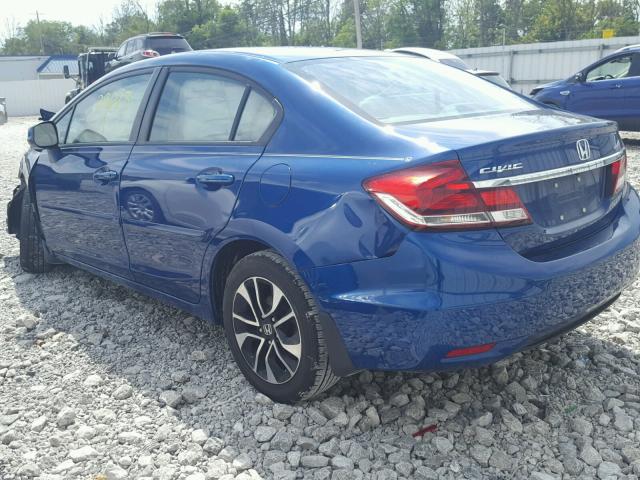 19XFB2F96DE048833 - 2013 HONDA CIVIC EXL BLUE photo 3