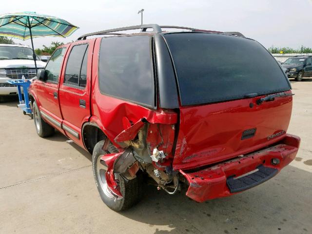 1GNCS13W7Y2322168 - 2000 CHEVROLET BLAZER RED photo 3