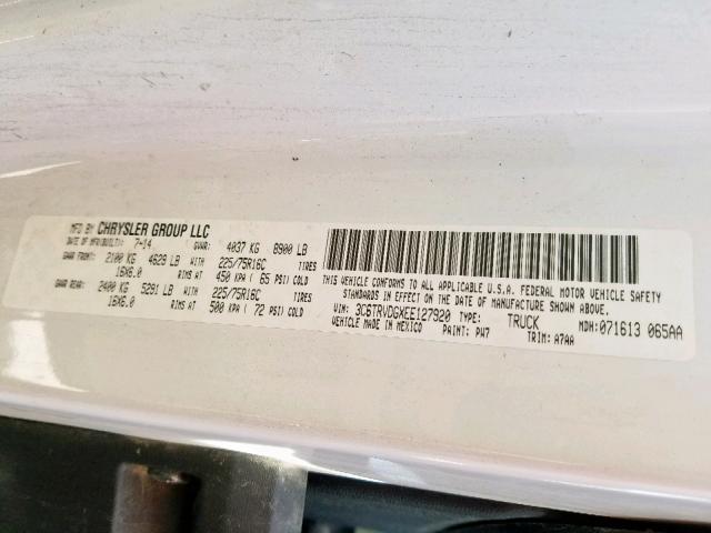 3C6TRVDGXEE127920 - 2014 RAM PROMASTER Ağ foto 10