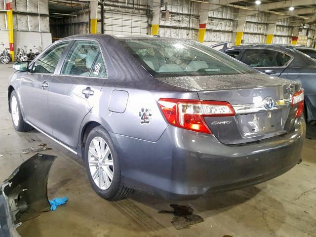 4T1BD1FK1EU112782 - 2014 TOYOTA CAMRY HYBR GRAY photo 3