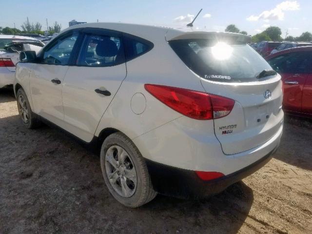 KM8JTCAC2DU605203 - 2013 HYUNDAI TUCSON GL WHITE photo 3