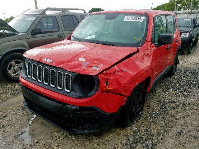 ZACCJAABXHPF28666 - 2017 JEEP RENEGADE S RED photo 2