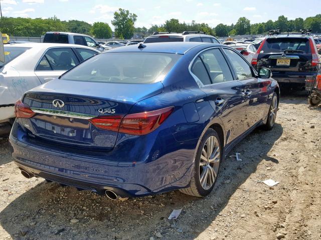 JN1EV7AR0KM552786 - 2019 INFINITI Q50 LUXE BLUE photo 4