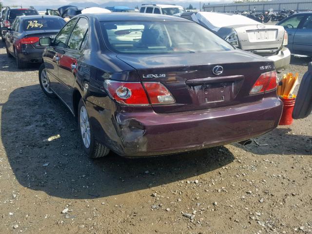 JTHBF30G630133189 - 2003 LEXUS ES 300 PURPLE photo 3