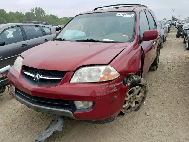 2HNYD18872H517554 - 2002 ACURA MDX TOURIN RED photo 2