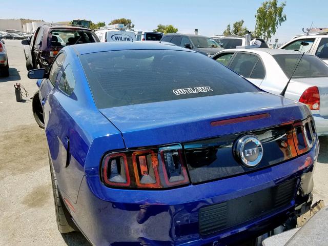 1ZVBP8CF6D5282685 - 2013 FORD MUSTANG GT BLUE photo 3