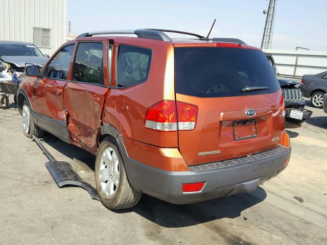 KNDJJ742795019313 - 2009 KIA BORREGO LX ORANGE photo 3