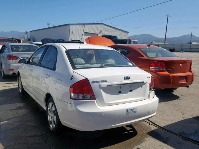 KNAFE222895663772 - 2009 KIA SPECTRA EX WHITE photo 3