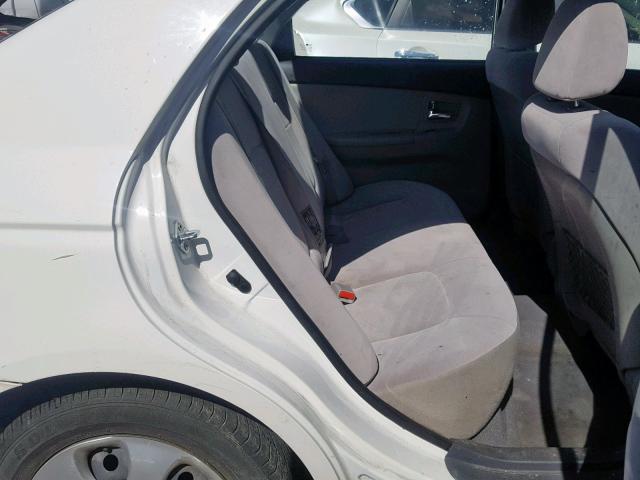 KNAFE222895663772 - 2009 KIA SPECTRA EX WHITE photo 6