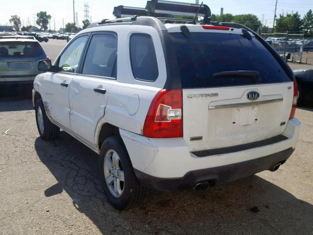 KNDJE723097574902 - 2009 KIA SPORTAGE WHITE photo 3