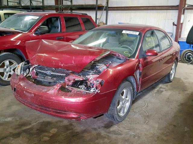 1FAFP55U5YA122282 - 2000 FORD TAURUS SES BURGUNDY photo 2