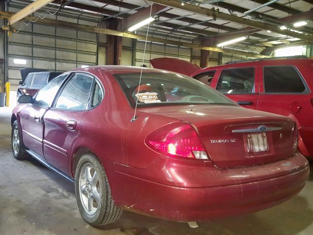 1FAFP55U5YA122282 - 2000 FORD TAURUS SES BURGUNDY photo 3