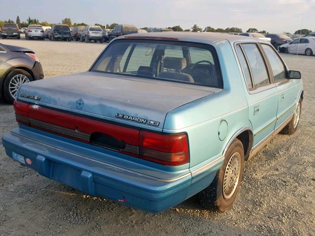 1C3XA3637PF667318 - 1993 CHRYSLER LEBARON LE BLUE photo 4