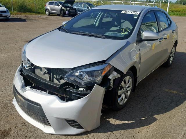 2T1BURHE3EC088072 - 2014 TOYOTA COROLLA L SILVER photo 2