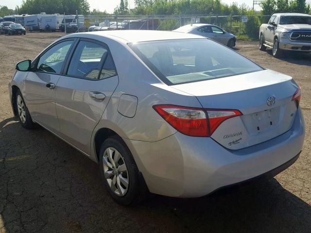 2T1BURHE3EC088072 - 2014 TOYOTA COROLLA L SILVER photo 3