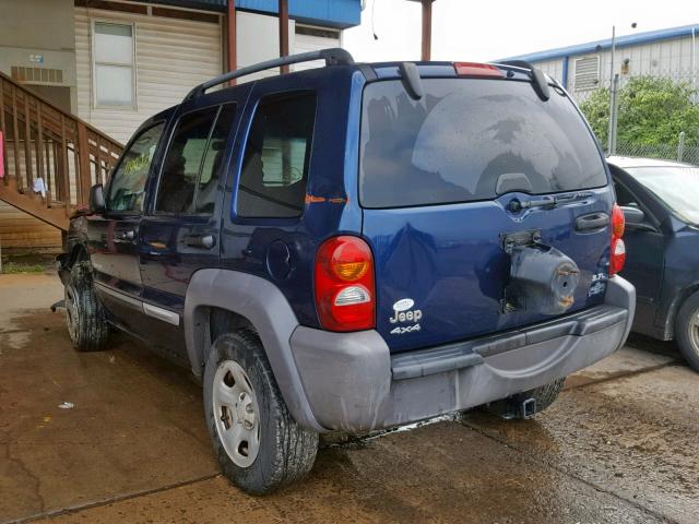 1J4GL48K24W297191 - 2004 JEEP LIBERTY SP BLUE photo 3