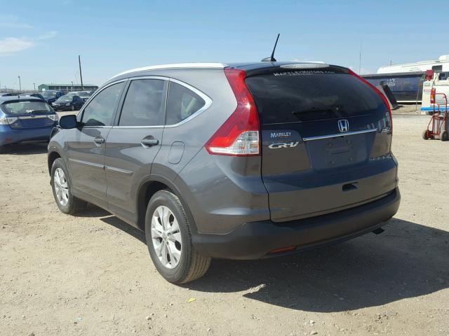 2HKRM4H79EH699496 - 2014 HONDA CR-V EXL CHARCOAL photo 3