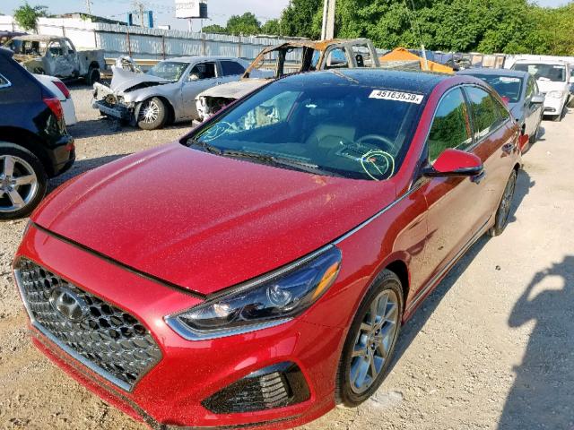 5NPE34AB3KH731564 - 2019 HYUNDAI SONATA LIM RED photo 2