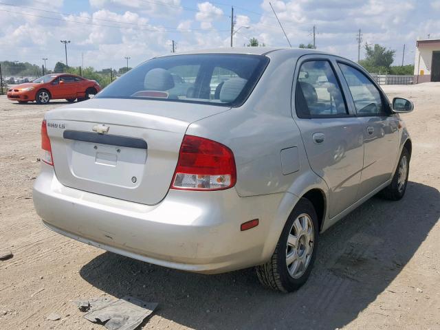 KL1TJ52644B147903 - 2004 CHEVROLET AVEO LS SILVER photo 4