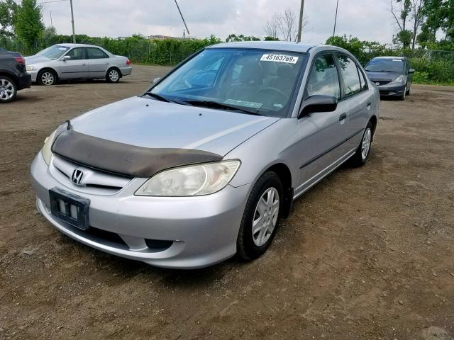 2HGES16325H037613 - 2005 HONDA CIVIC DX V SILVER photo 2