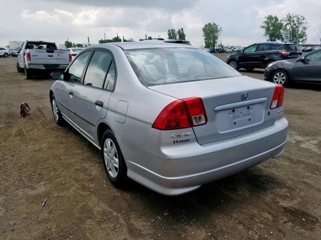 2HGES16325H037613 - 2005 HONDA CIVIC DX V SILVER photo 3