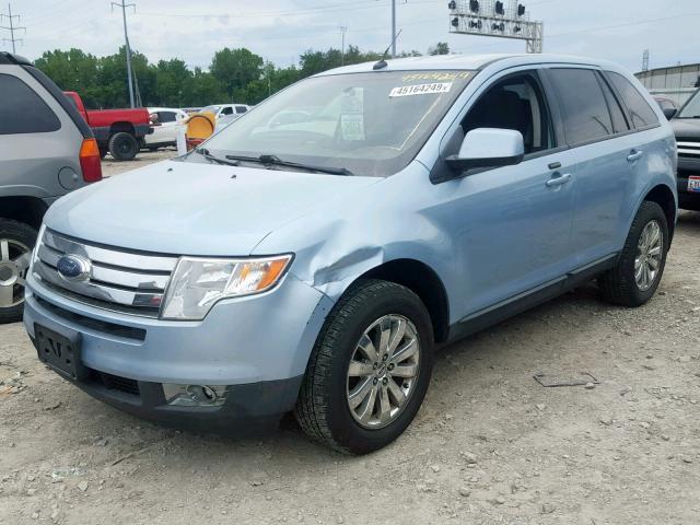 2FMDK38C28BA27119 - 2008 FORD EDGE SEL BLUE photo 2