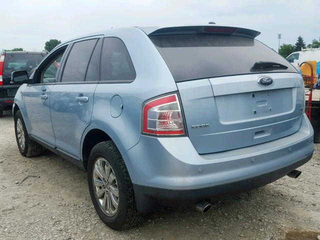 2FMDK38C28BA27119 - 2008 FORD EDGE SEL BLUE photo 3