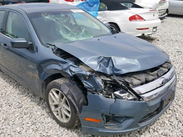 3FAHP0JGXCR357707 - 2012 FORD FUSION SEL BLUE photo 9