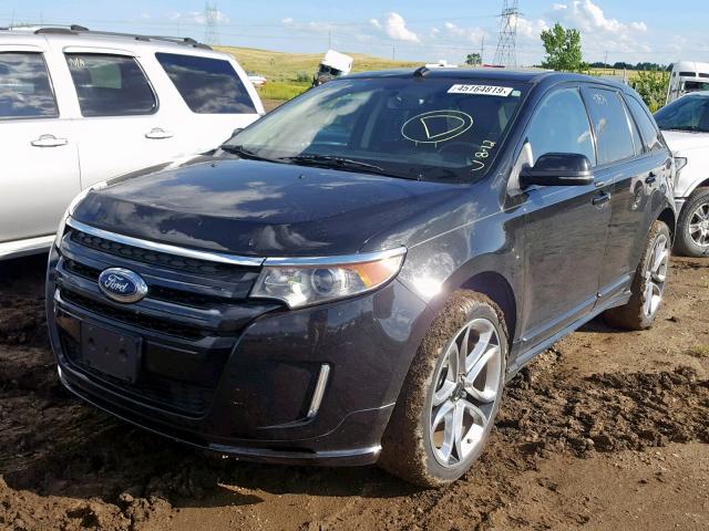 2FMDK4AKXEBA57486 - 2014 FORD EDGE SPORT BLACK photo 2