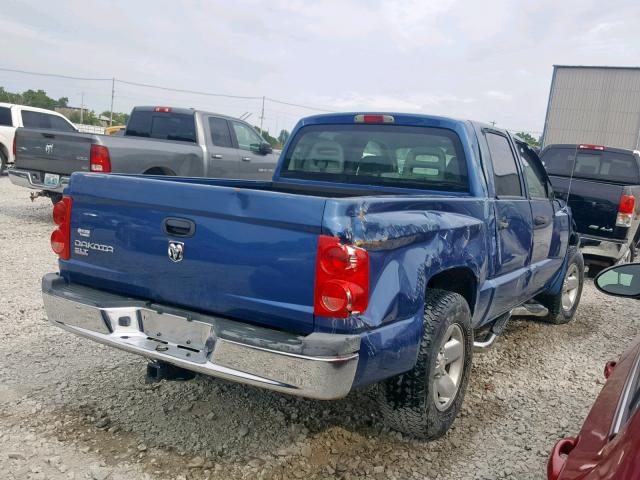 1D7HE48K26S533536 - 2006 DODGE DAKOTA QUA BLUE photo 4