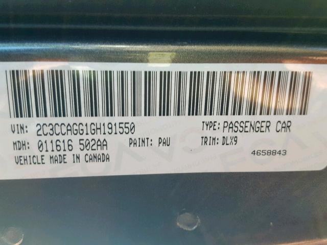 2C3CCAGG1GH191550 - 2016 CHRYSLER 300 S GRAY photo 10